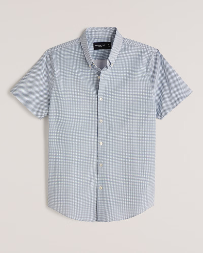 Super Slim Short-Sleeve Poplin Shirt | Abercrombie & Fitch (US)