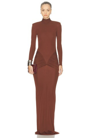 The New Arrivals by Ilkyaz Ozel Darja Gown in Brown | FWRD 