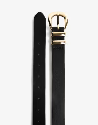 Bershka Faux leather belt in black | ASOS (Global)