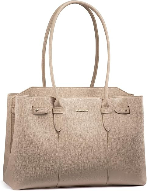 LOVEVOOK Laptop Tote Bag for Women, 15.6 Inch Waterproof Leather Computer Work Purse with Zipper ... | Amazon (US)