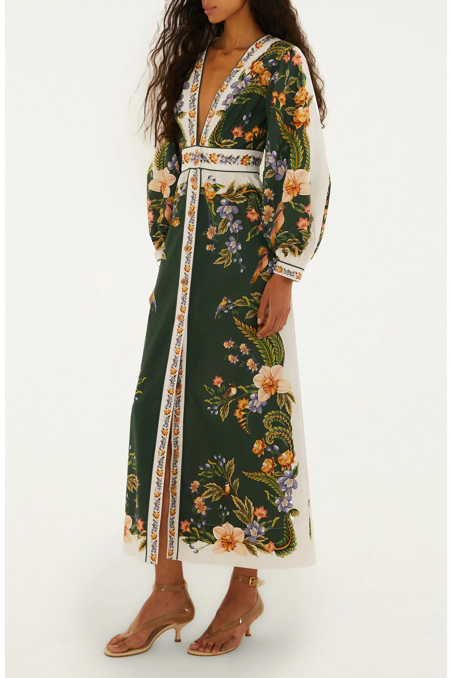 Nature Green Long Sleeve Floral Maxi Dress (Women) | Nordstrom | Nordstrom