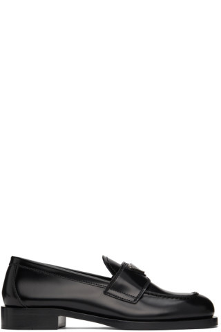 Black Spazzolato Loafers | SSENSE