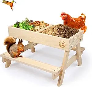 Chicken Picnic Table No Waste, Large Chicken Feeder Handmade Wooden, DIY Chicken Table Feeder Kit... | Amazon (US)