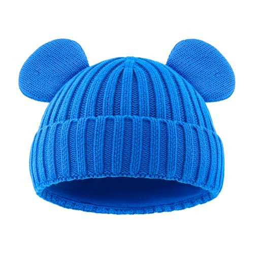 RUIKUNA Toddler Boy Winter Beanie Baby Knit Hat Warm Girl Beanies Newborn Cute Hats for Kid Royal Blue | Amazon (US)