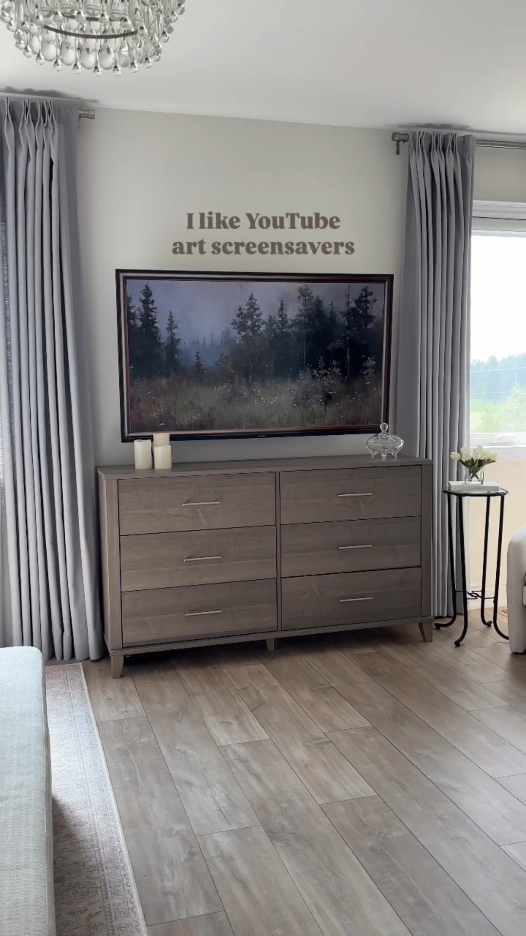 I’ve had people tell me having a tv in the bedroom ruins the aesthetic, which could be the case. 

But I do have a few tricks to make the tv fit my style — we use YouTube art to make our tv look like a frame tv. We also have our tv on a swivel wall mount so it can stay seamlessly against the wall when we’re not using it, making it look more like artwork and less like a tv✨

LTKHomeDecor #LTKHome #LTKHomeHacks

#LTKcasa
