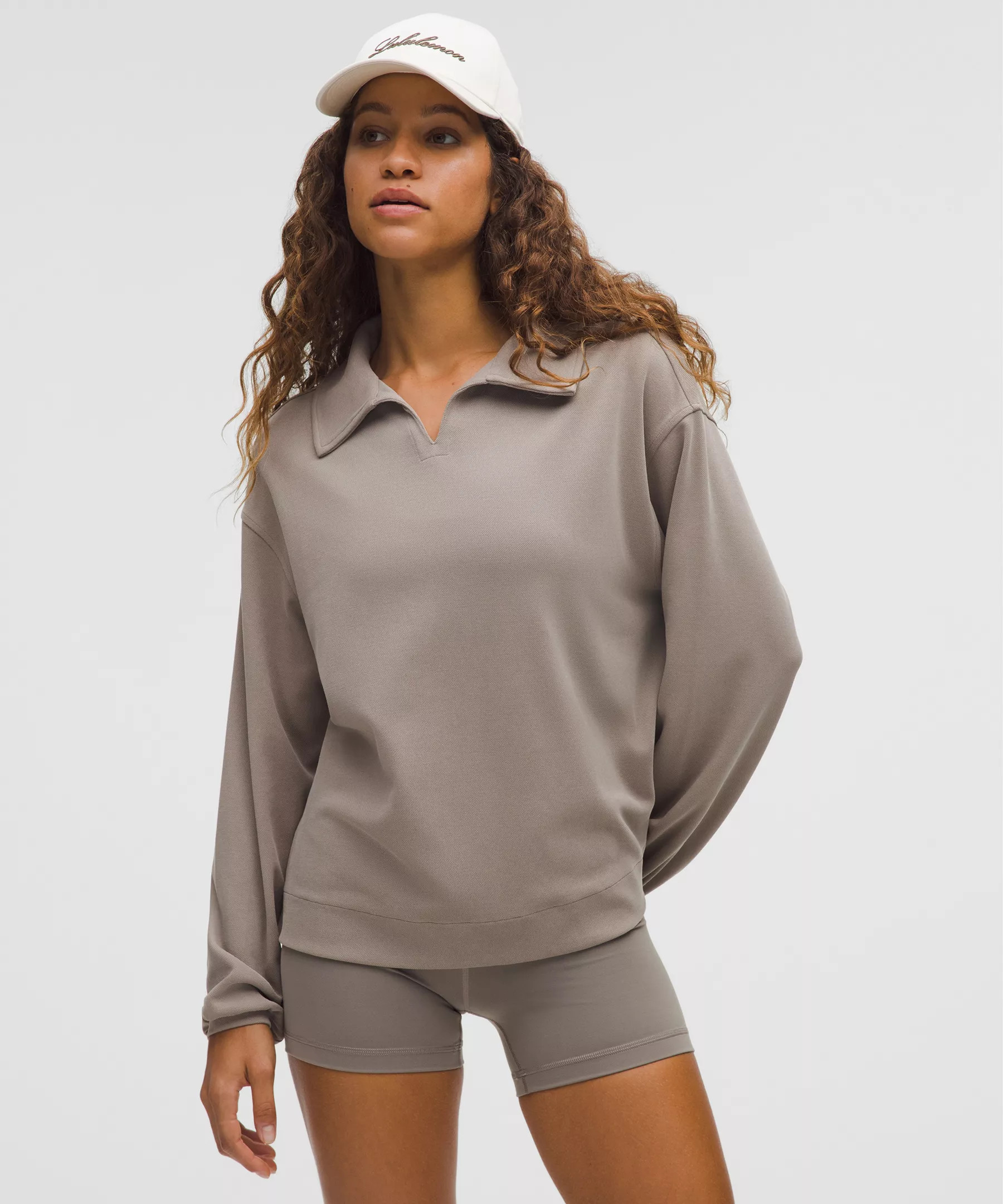Softstreme Pique Oversized Long-Sleeve Polo Shirt | Lululemon (US)