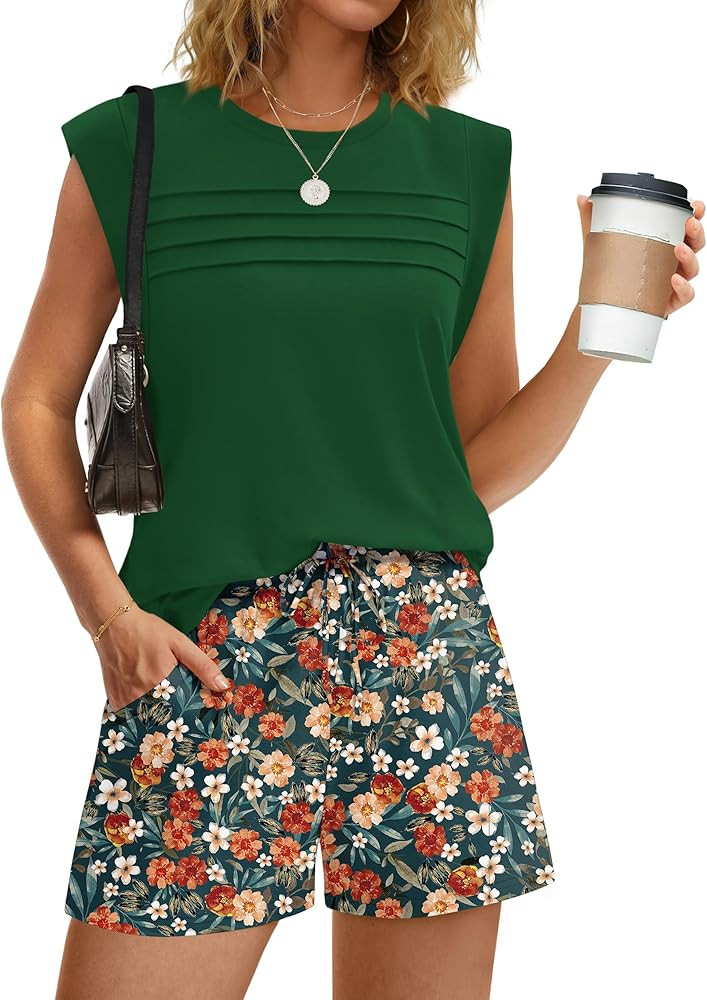 WIHOLL Two Piece Sets for Women Trendy Short Sets Beach Vacation Clothes Airport Travel Cruise Su... | Amazon (US)