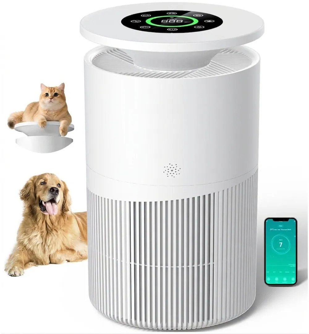 Anqtovp Air Purifier for Home Large Room 3620 Sq Ft H13 True HEPA 5 Stage Filtration Pet Hair Dander Odor Pollen Smart WiFi Auto Mode 1 Piece | Lowe's
