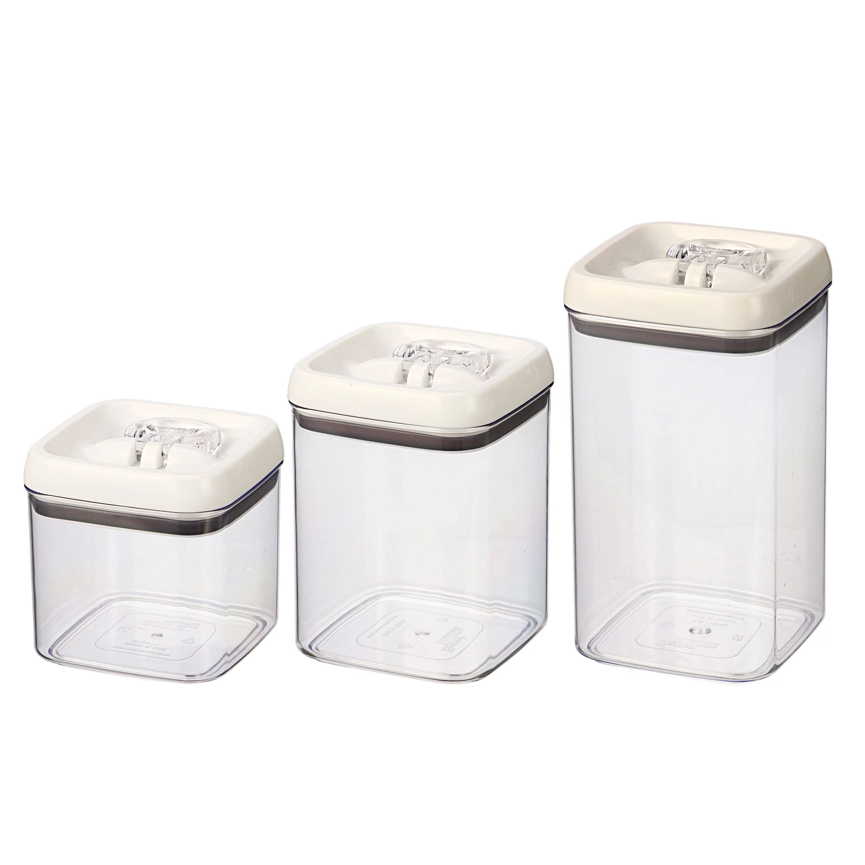 Better Homes & Gardens Canister Pack of 3 - Square Flip-Tite Food Storage Container Set | Walmart (US)