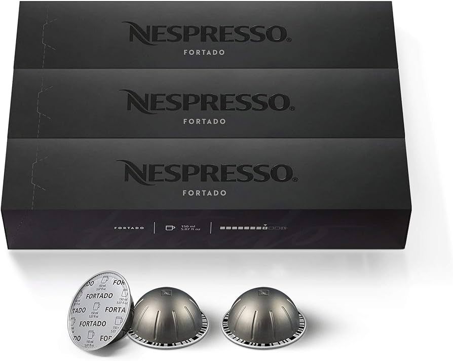 Nespresso Capsules Vertuo, Fortado Gran Lungo Americano, Dark Roast Espresso Coffee, 30-Count Cof... | Amazon (US)