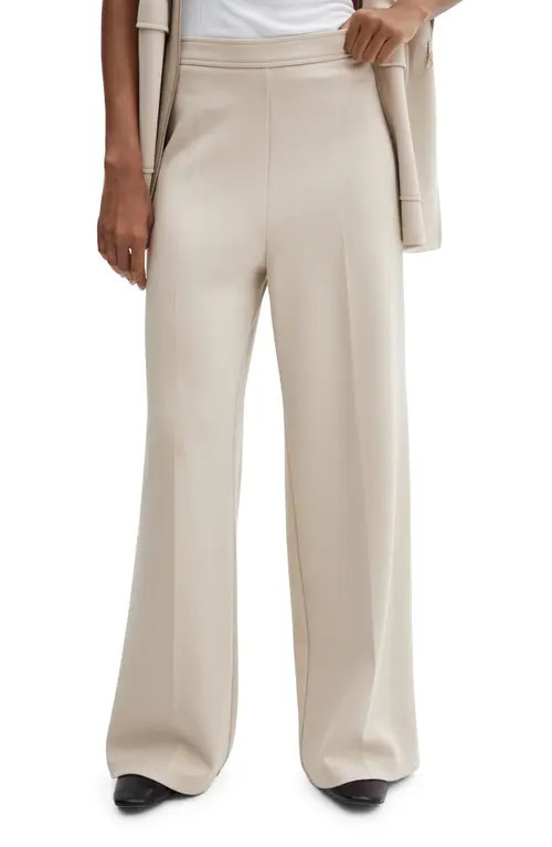 MANGO High Waist Wide Leg Pants in Beige at Nordstrom, Size Medium | Nordstrom
