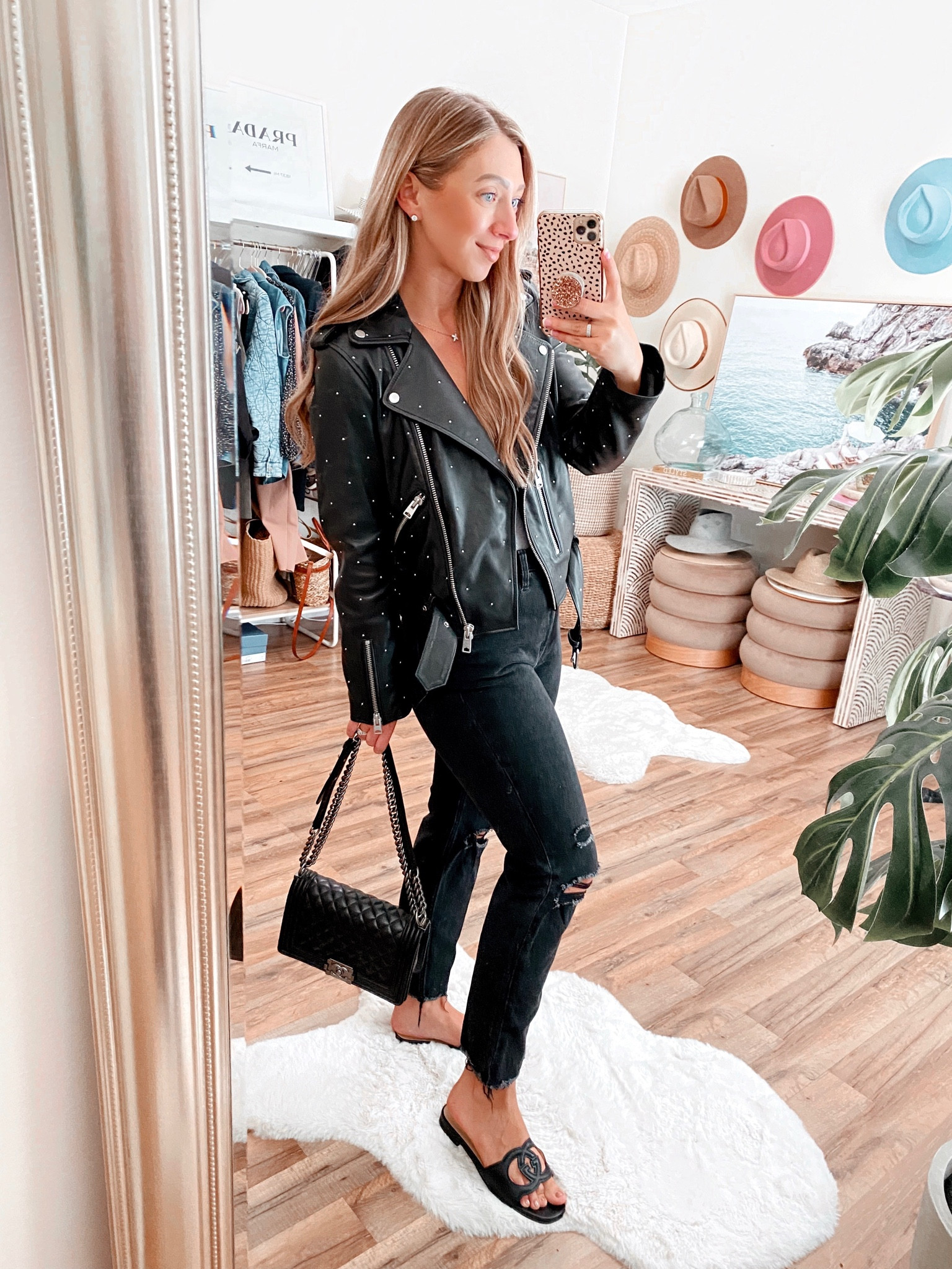 All Saints Studded Leather Jacket on sale—I’m a size 2/4, wearing size US6 in the jacket (size up) 

Leather jacket, All saints jacket, Date Night Outfits, fall Outfits 

#LTKfindsunder100 #LTKsalealert #LTKstyletip