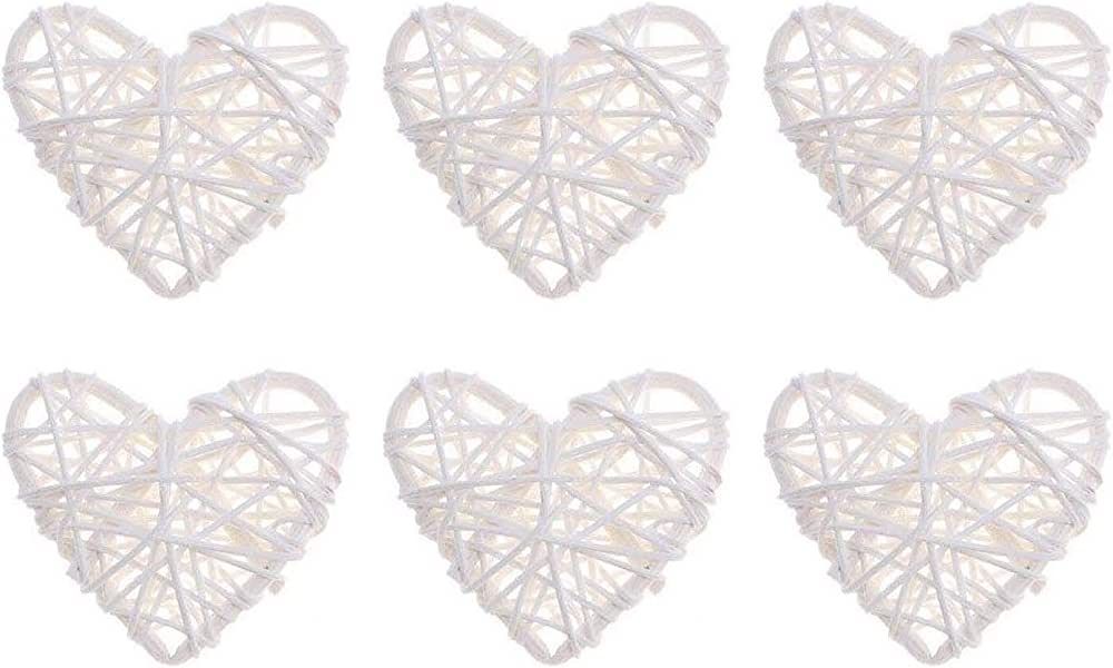 Natural Wicker Rattan Heart Shaped Balls DIY Craft Vase Filler Hanging Balls Ornaments for Weddin... | Amazon (US)