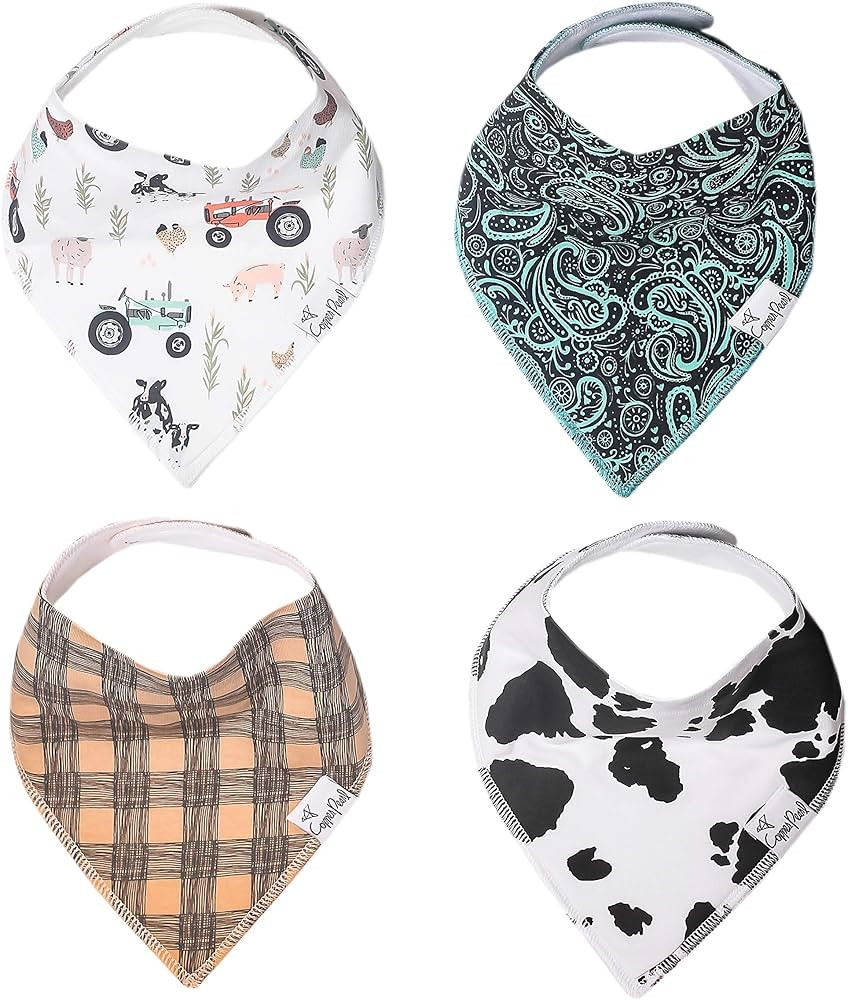 Copper Pearl Baby Bandana Bibs - 4 Pack Soft Cotton Baby Bibs for Drooling and Teething, Absorben... | Amazon (US)