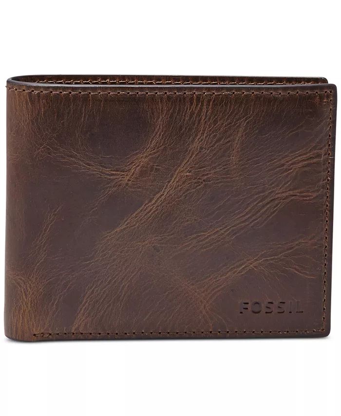 Men's Leather Wallet Derrick RFID-Blocking Bifold with Flip ID | Macy's