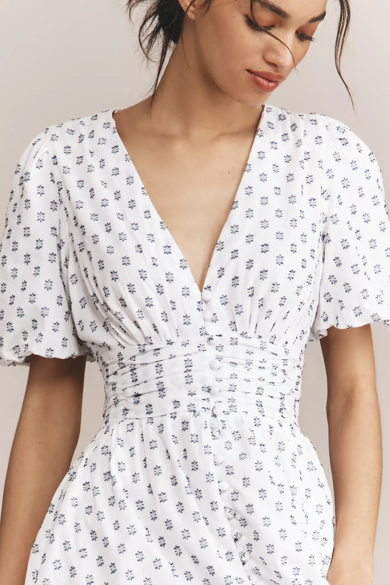 The Katerina Button-Front Dress: Textured Edition | Anthropologie (US)