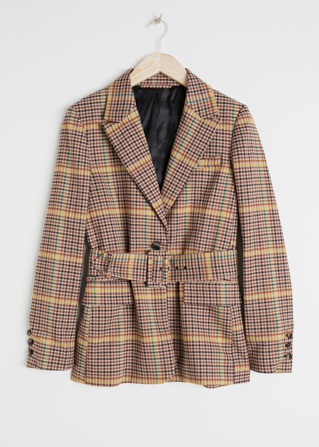 Belted Plaid Blazer - Beige | & Other Stories (EU + UK)