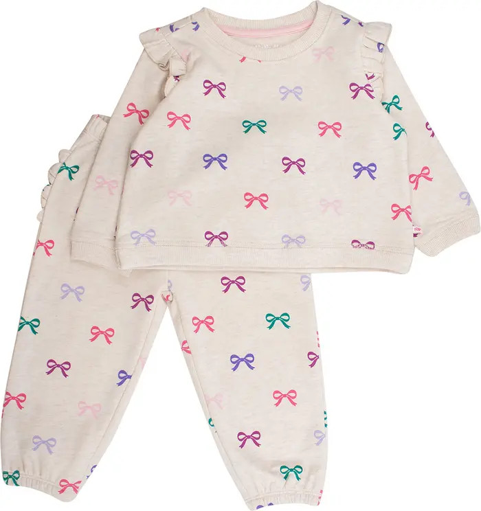 Heather Oatmeal Ribbons Cotton Sweatshirt & Sweatpants Set | Nordstrom