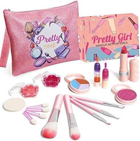 Amazon.com: Nurfens Kids Makeup Kit Makeup Toys for Girls,Cosmetic Beauty Set for Kids Washable C... | Amazon (US)