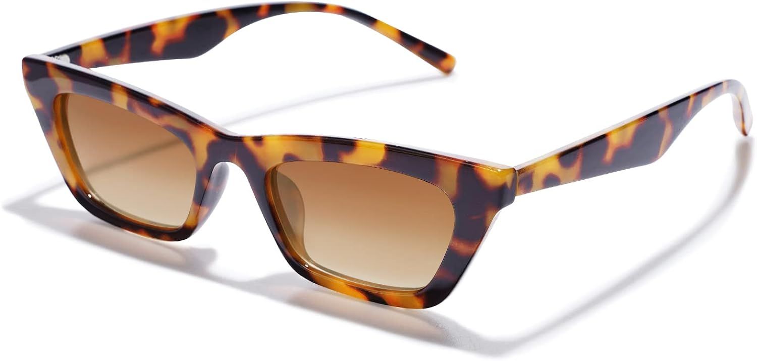 Vanlinker Small Skinny Trendy Cat Eye Sunglasses For Women Retro Tiny Narrow Cateye Shade VL9555 | Amazon (CA)