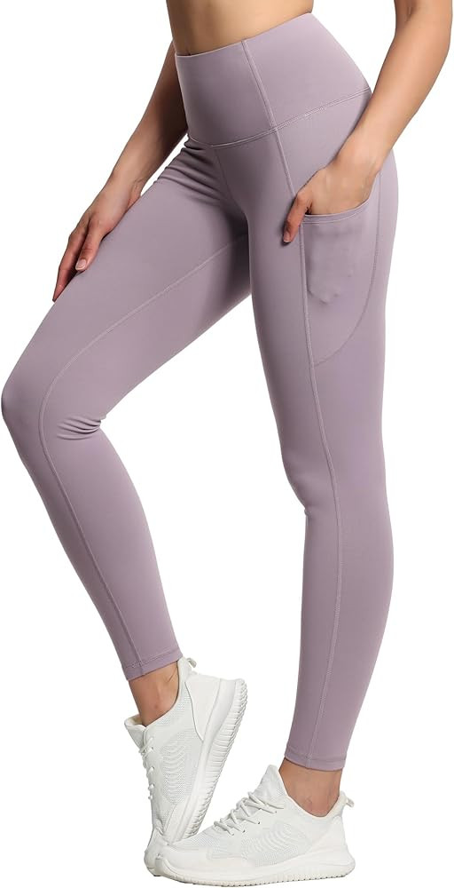 THE GYM PEOPLE Thick High Waist Yoga Pants with Pockets, Tummy Control Workout Running Yoga Leggi... | Amazon (US)