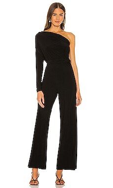 Norma Kamali Tie Front All In One Strapless Jumpsuit in Black from Revolve.com | Revolve Clothing (Global)