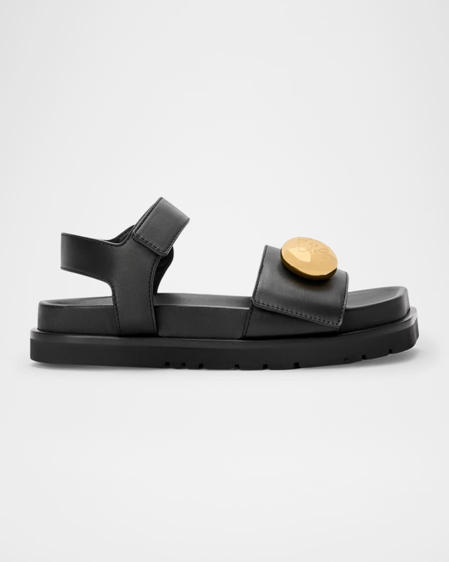 Loewe Pebble Fussbett Leather Sandals | Neiman Marcus