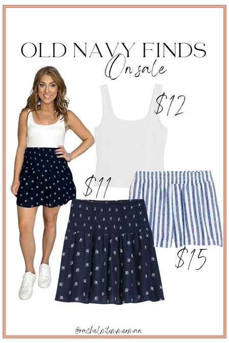 Feature this look in my recent Old Navy Haul! The skirt and these shorts are both on sale. The tank top is only $12 and double lined. It comes in a few color options! All of these pieces run TTS. 

Old navy. LTK under 50. Outfit ideas. Summer style. 