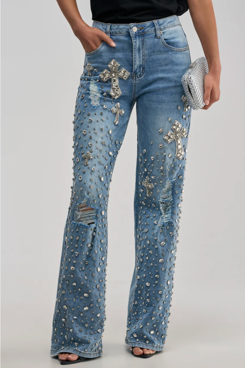 Love denim but want something that actually stands out? The Feeling Grateful Rhinestone Relaxed Denim combines an easy relaxed fit with sparkling rhinestone details for a glamorous twist on everyday jeans. Perfect for birthdays, concerts, girls’ nights, brunch, or statement street style, these jeans pair beautifully with bodysuits, fitted tees, corset tops, heels, or boots. 

 #LTKootd #LTKvlog #LTKOver40