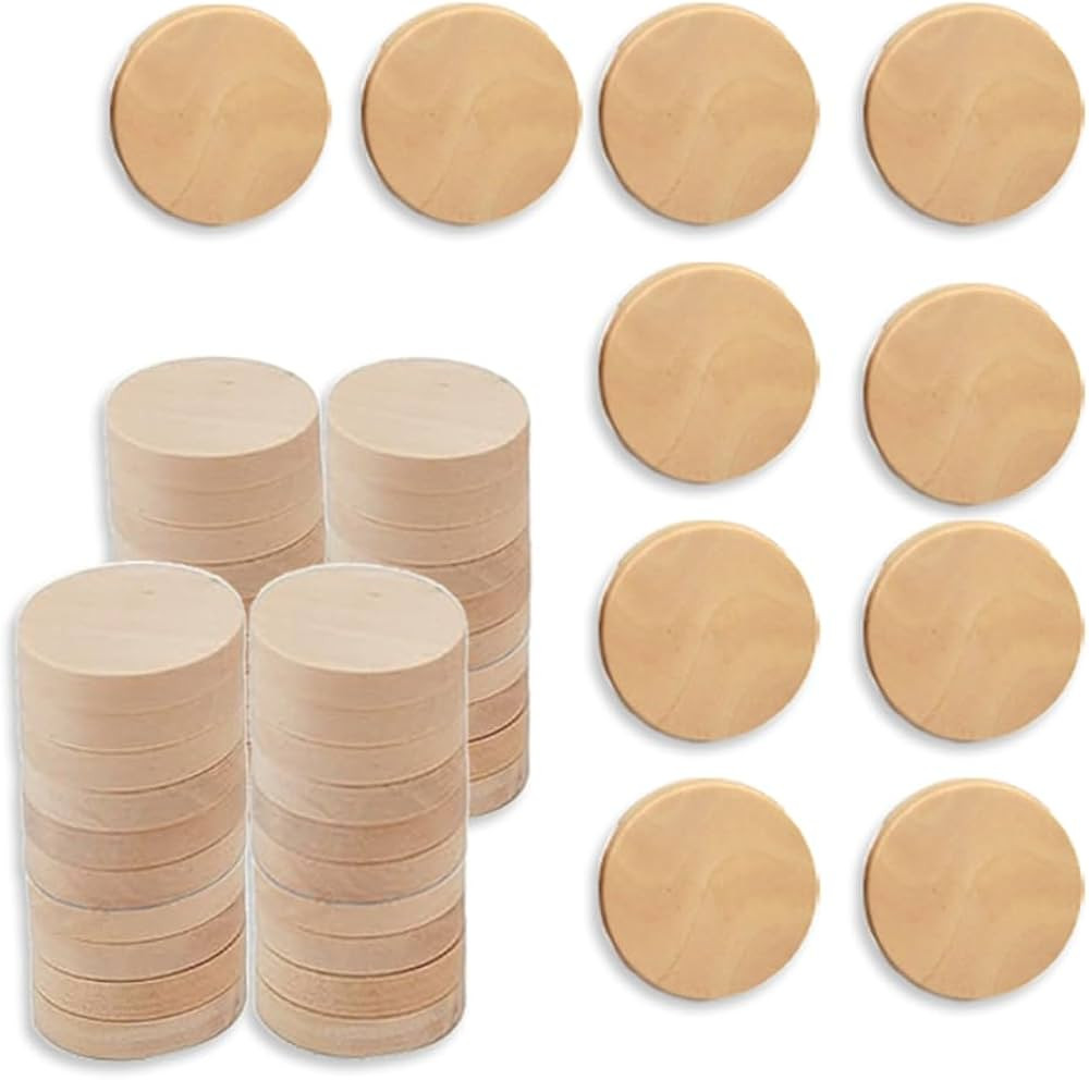 1 Inch Natural Wood Slices Unfinished Round Wood Coins for DIY Arts & Crafts Projects, 50 per Pac... | Amazon (US)