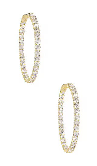 The Large Pave 925 Hoops in Gold | Revolve Clothing (Global)