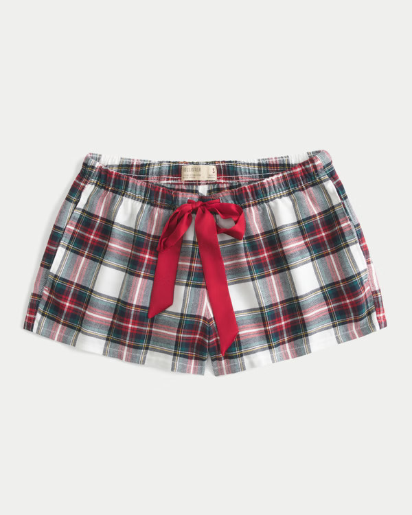 Women's Holiday Vault Release Satin Tie Flannel Mini Shorts | Women's New Arrivals | HollisterCo.... | Hollister (US)