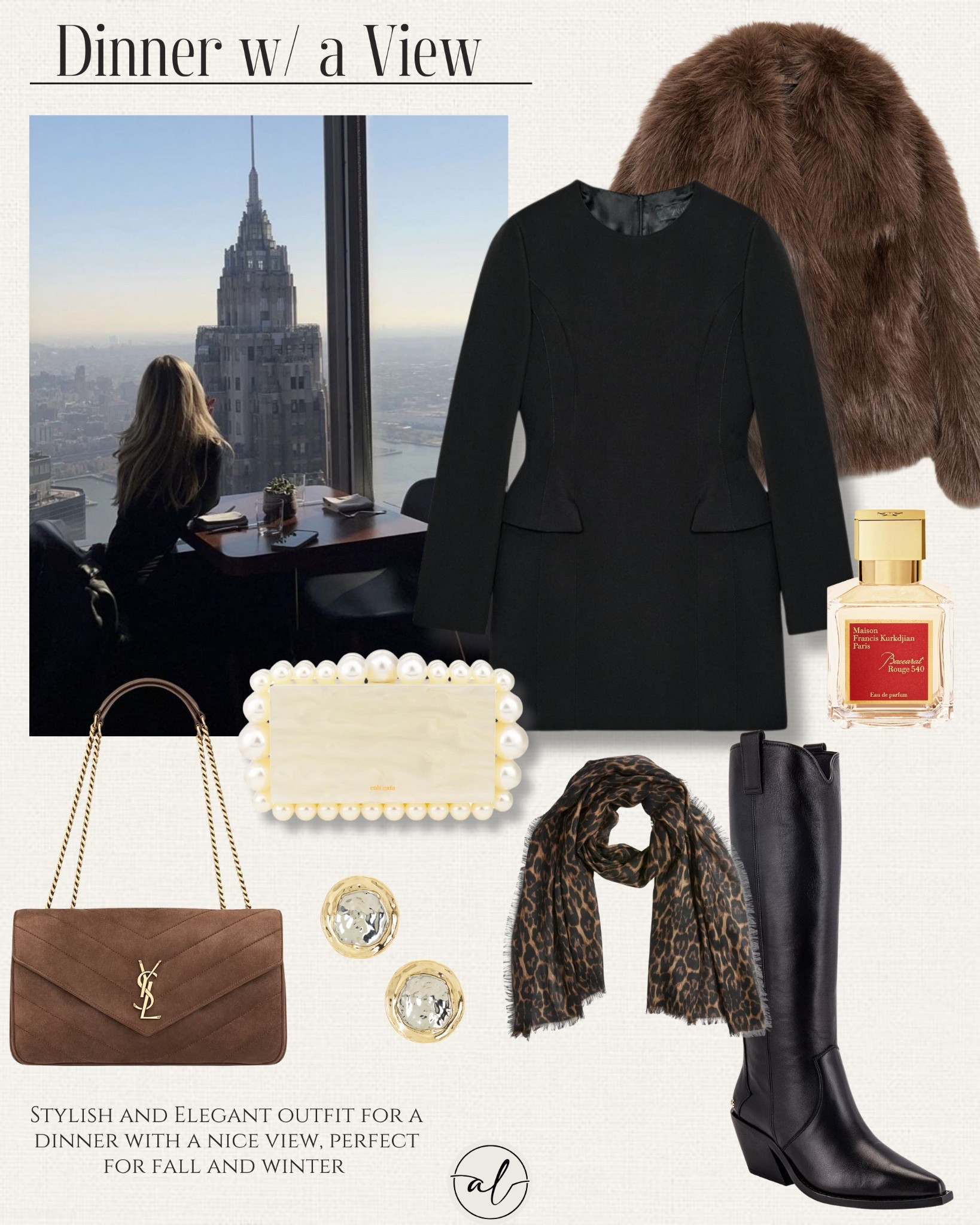 Dinner with a view outfit idea for winter: stylish and elegant outfit for a dinner. Perfect for fall and winter. 

#LTKU #LTKStyleTip #LTKSeasonal