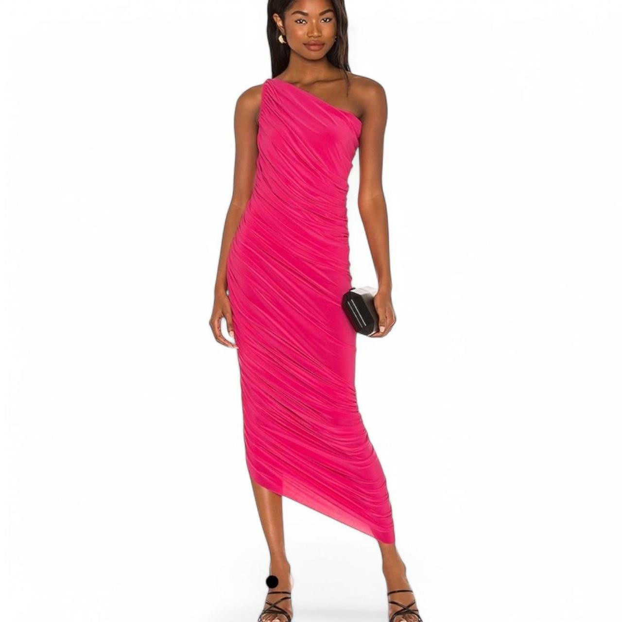 Norma Kamali Women's Fishtail Dress - Pink - S | Depop US