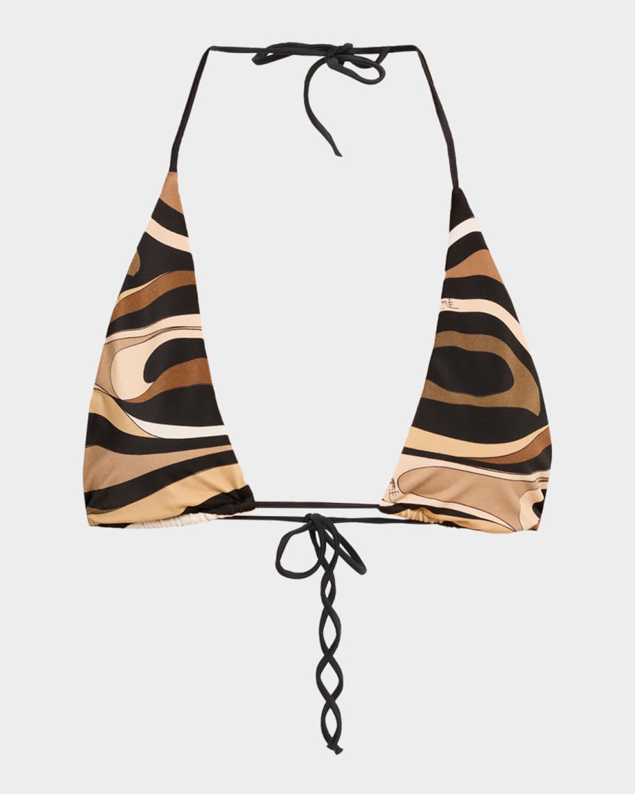 Pucci Marmo Triangle Bikini Top | Neiman Marcus