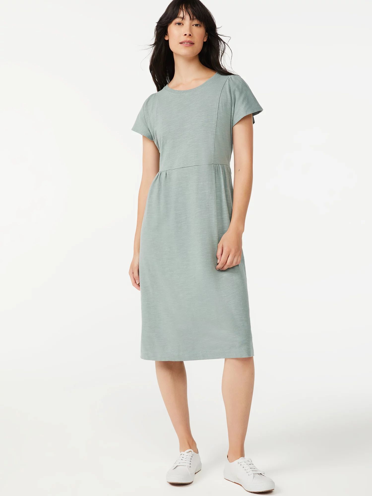 Free Assembly Women's Seamed Dress with Flutter Sleeves | Walmart (US)