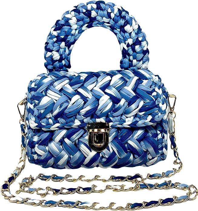Trendy Summer Woven Crossbody Bag for Women- Handmade to wear as Clutch, Top Handle, or Shoulder ... | Amazon (US)