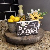 Round Wood Tray/Wood Tray/Rustic Tray/Kitchen Decor//Rustic Home Decor/Home Decor/Riser Tray | Etsy (US)