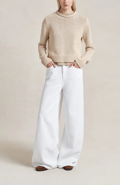 La Ligne Solid Mini Marina Sweater in Sand at Nordstrom, Size Large | Nordstrom