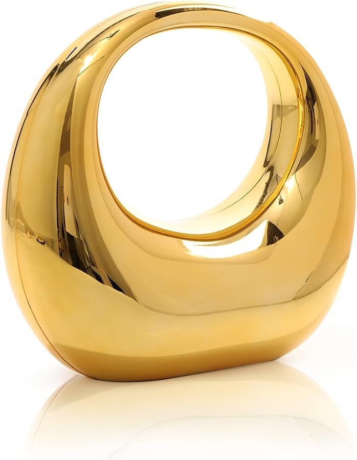 KUANG! Acrylic Evening Handbag for Women Moon Shape Purse Top Handle Clutch Evening Shoulder Bag ... | Amazon (US)