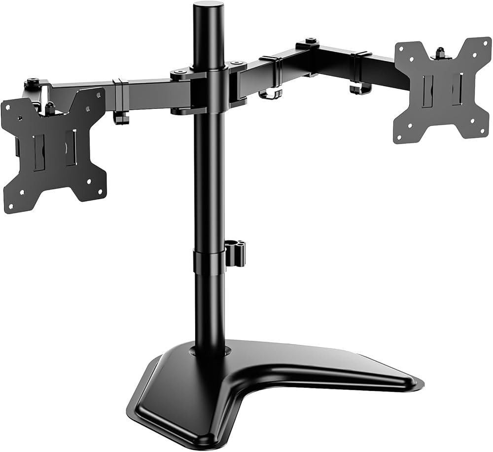 WALI Free Standing Dual LCD Monitor Fully Adjustable Desk Mount Fits 2 Screens up to 27 inch, 22 ... | Amazon (US)