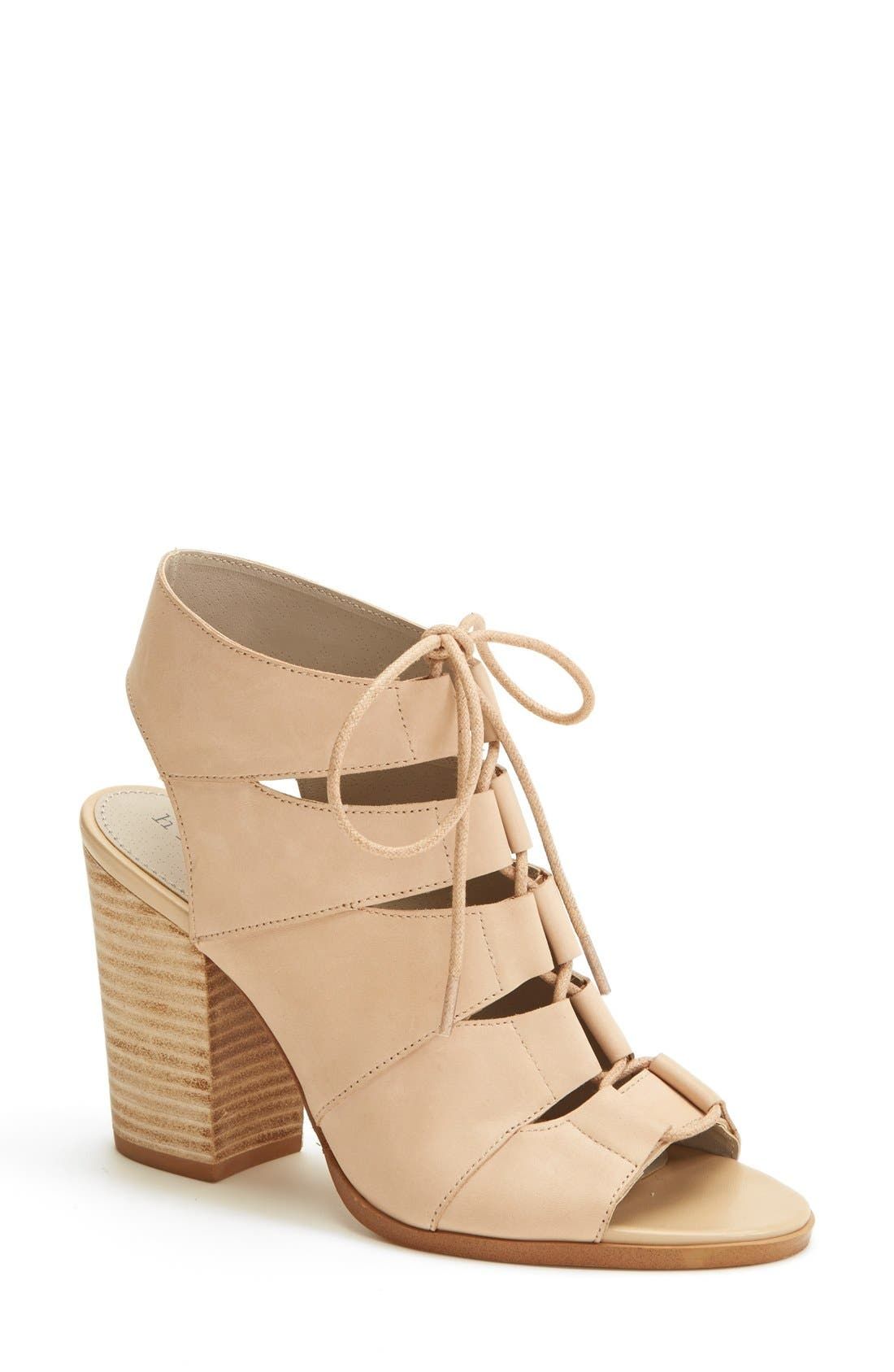 'Drea' Peep Toe Leather Sandal (Women) | Nordstrom