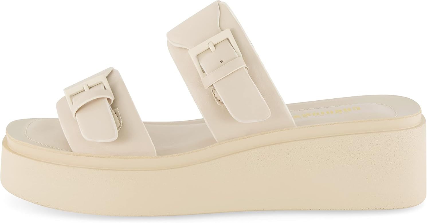 CUSHIONAIRE Women's Planet two buckle platform sandal with +Memory Foam | Amazon (US)