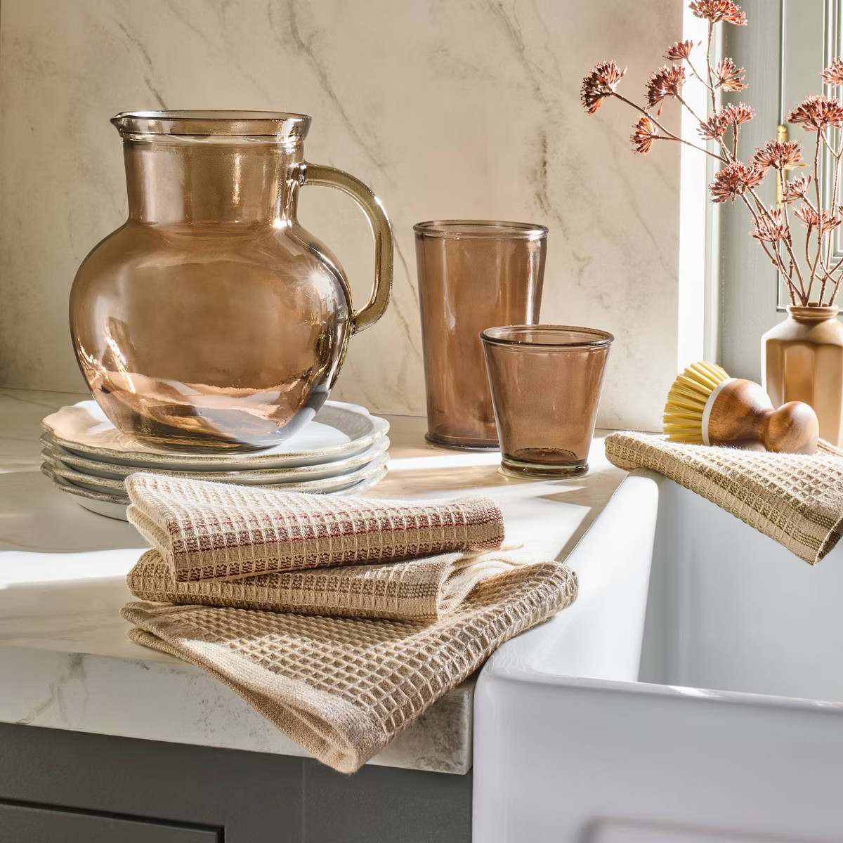 78oz Recycled Glass Pitcher Brown - Hearth & Hand™ with Magnolia | Target