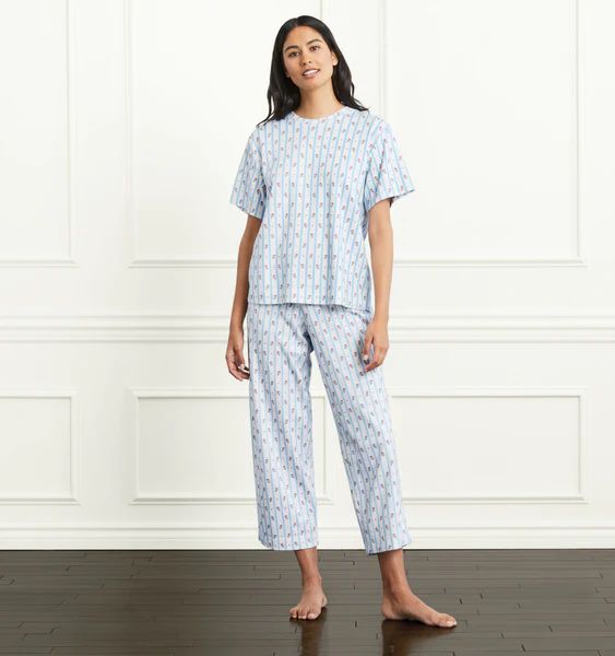 The Charlotte Sleep Tee - Floral Stripe | Hill House Home