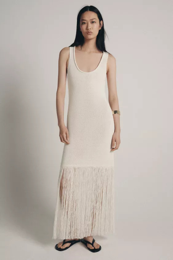 FRINGED KNIT DRESS | Zara US