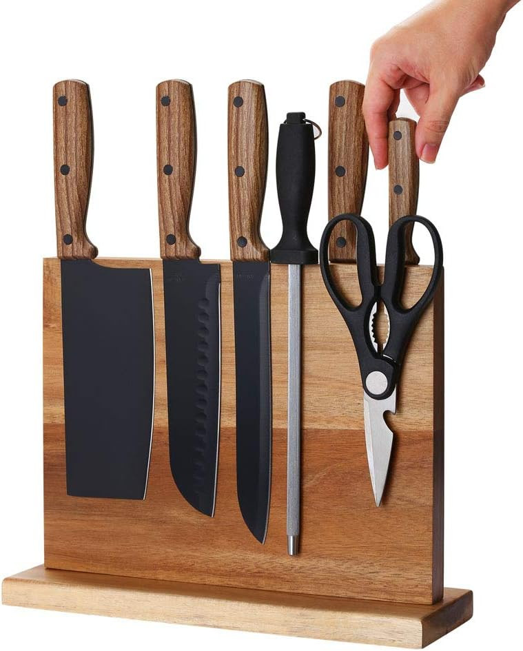 Home Kitchen Magnetic Knife Block Holder Rack Magnetic Stands with Strong Enhanced Magnets Multifunc | Amazon (US)