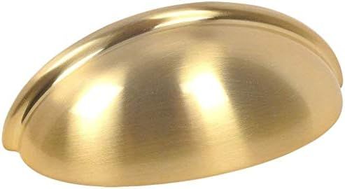10 Pack - Cosmas 783BB Brushed Brass Cabinet Hardware Bin Cup Drawer Cup Pull - 3" Inch (76mm) Ho... | Amazon (US)