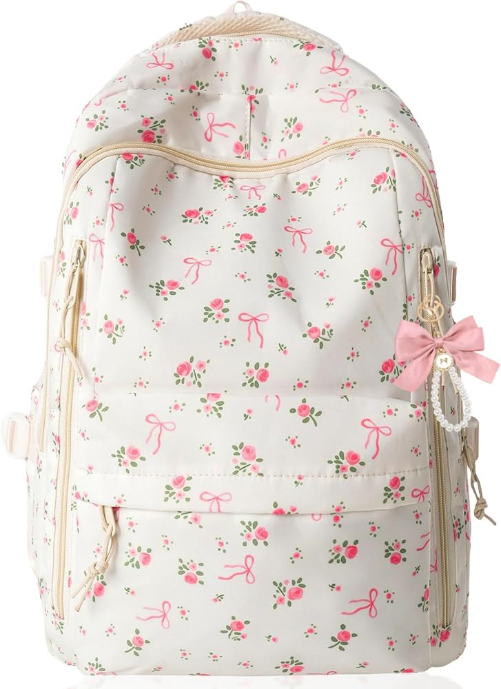 Thirty and Thirsty Cute Floral Bow Backpack Pink Aesthetic Preppy Backpack for Women Lightweight ... | Amazon (US)