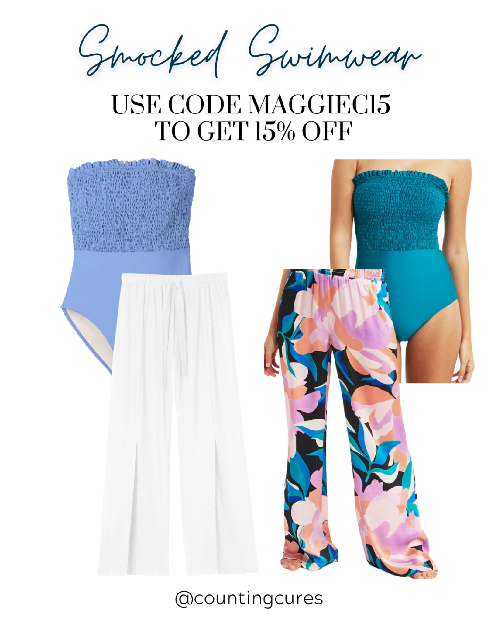 Smocked swimwear goes well with these wide leg pants from Hermoza! 

#resortwear #beachoutfit #summerfashion #vacationoutfit

#LTKSeasonal #LTKsalealert #LTKswim